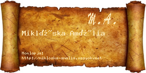 Miklóska Amália névjegykártya